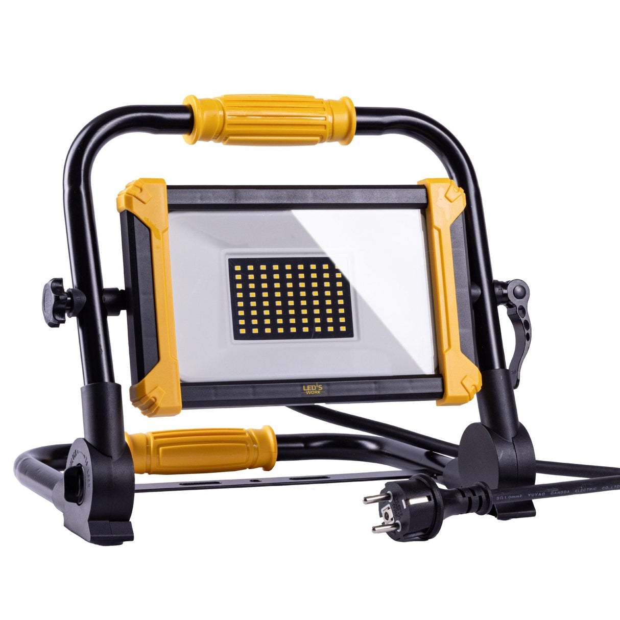 LED Construction Lamp Foldable - 6500 Lumen - 50W - Cool White 4000K - IP65 IK08 - Replaces 500W Halogen - 5m Cable