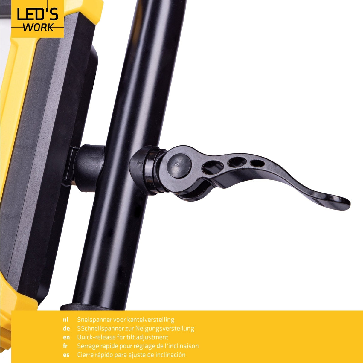 LED Construction Lamp Foldable - 6500 Lumen - 50W - Cool White 4000K - IP65 IK08 - Replaces 500W Halogen - 5m Cable