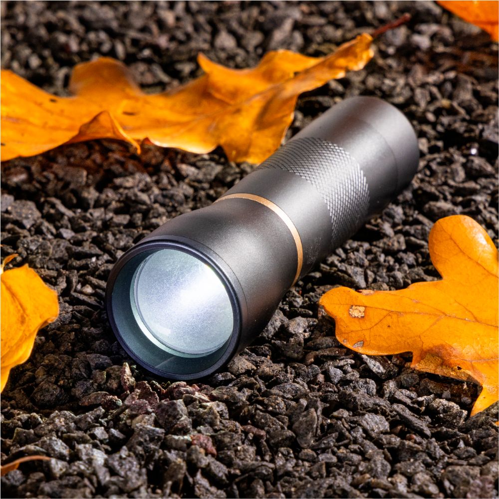 LED-Arbeitstaschenlampe mit Batterien (3x AAA) – 450 Lumen – IPX4 spritzwassergeschützt – Dimmbar in 3 Stufen