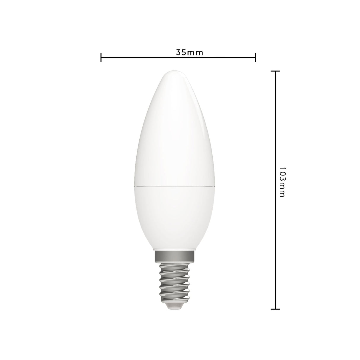 LED-Kerzenlampe E14, warmweiß (2700 K), 2,5 W, 250 Lumen, mattiertes Glas