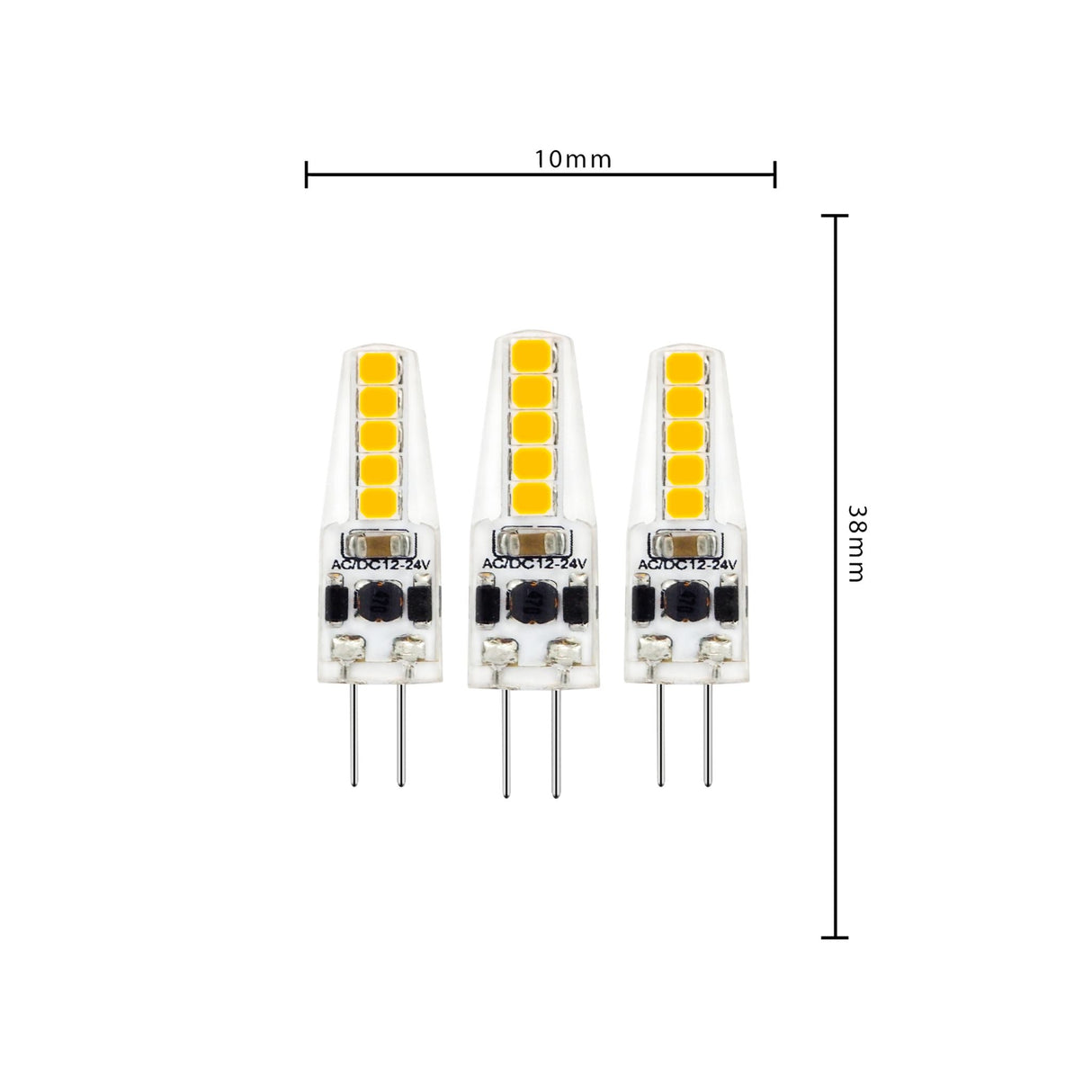 LED-Kapsel G4, 185 Lumen, 1,8 W, Warmweiß (2700 K), 12 V, dimmbar, Schutzart IP20, 3er-Pack