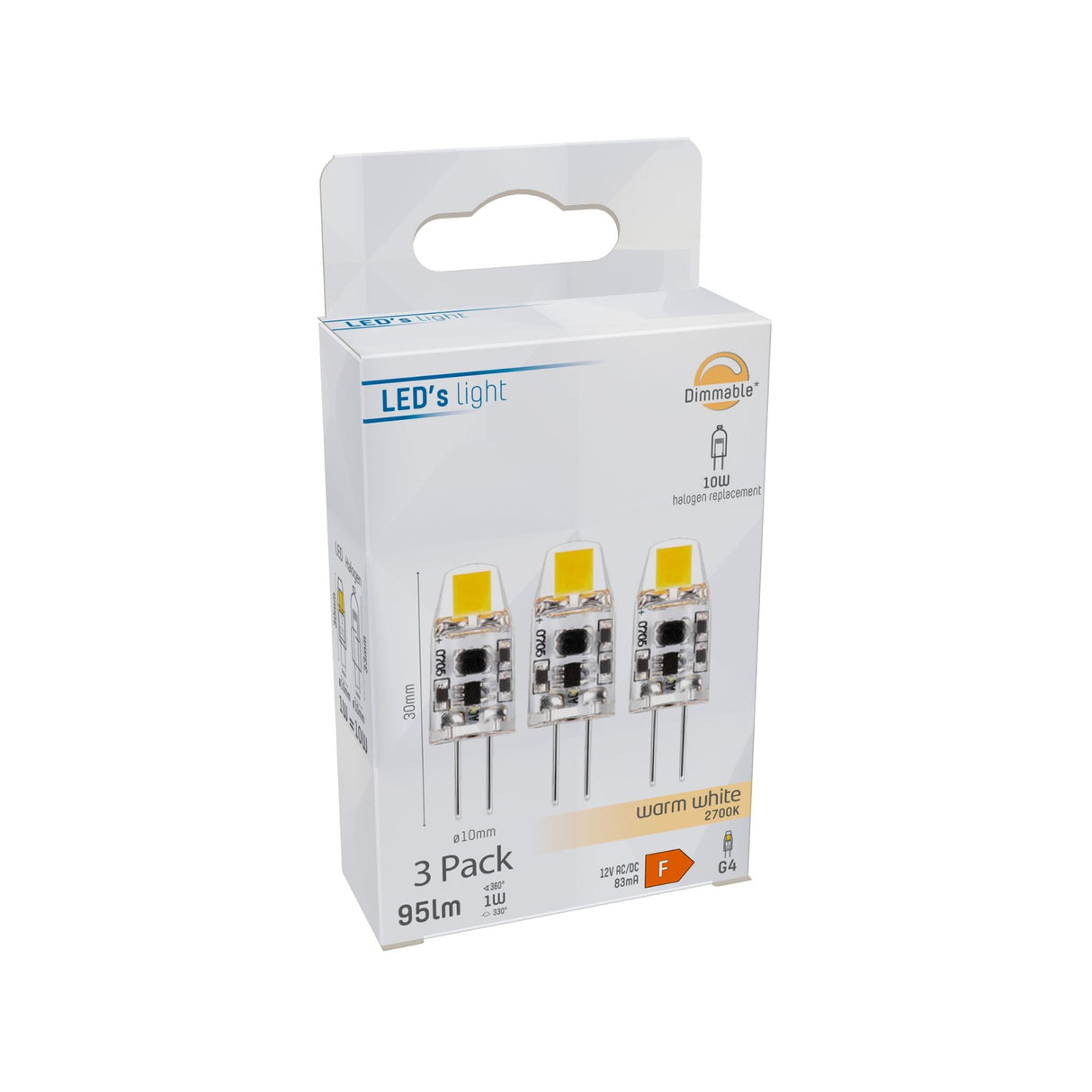 LED-G4-Kapselleuchte 12 V – 95 Lumen – Warmweiß 2700 K