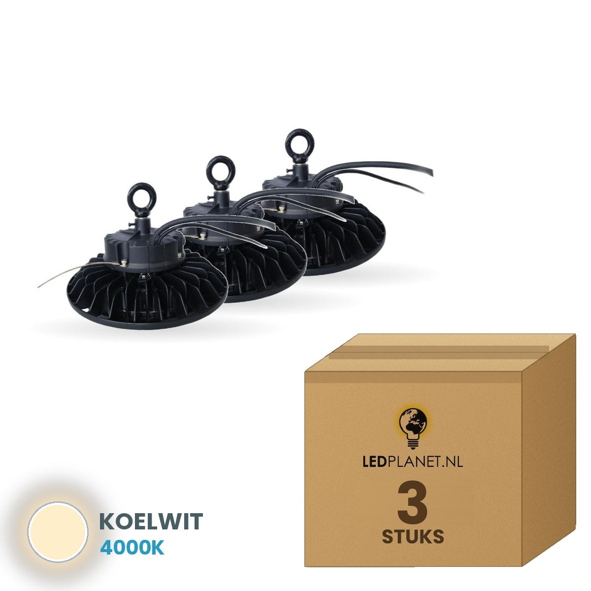 highbay high bay hanglamp ledplanetnl compact 4000 lume 3 stuks 4000k