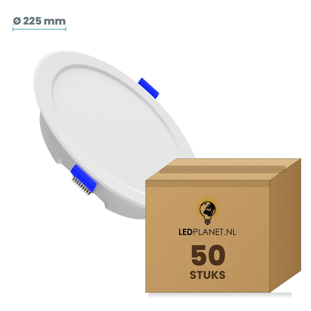 LED downlight rond zonder losse driver Ø 225 mm, doos 50 stuks