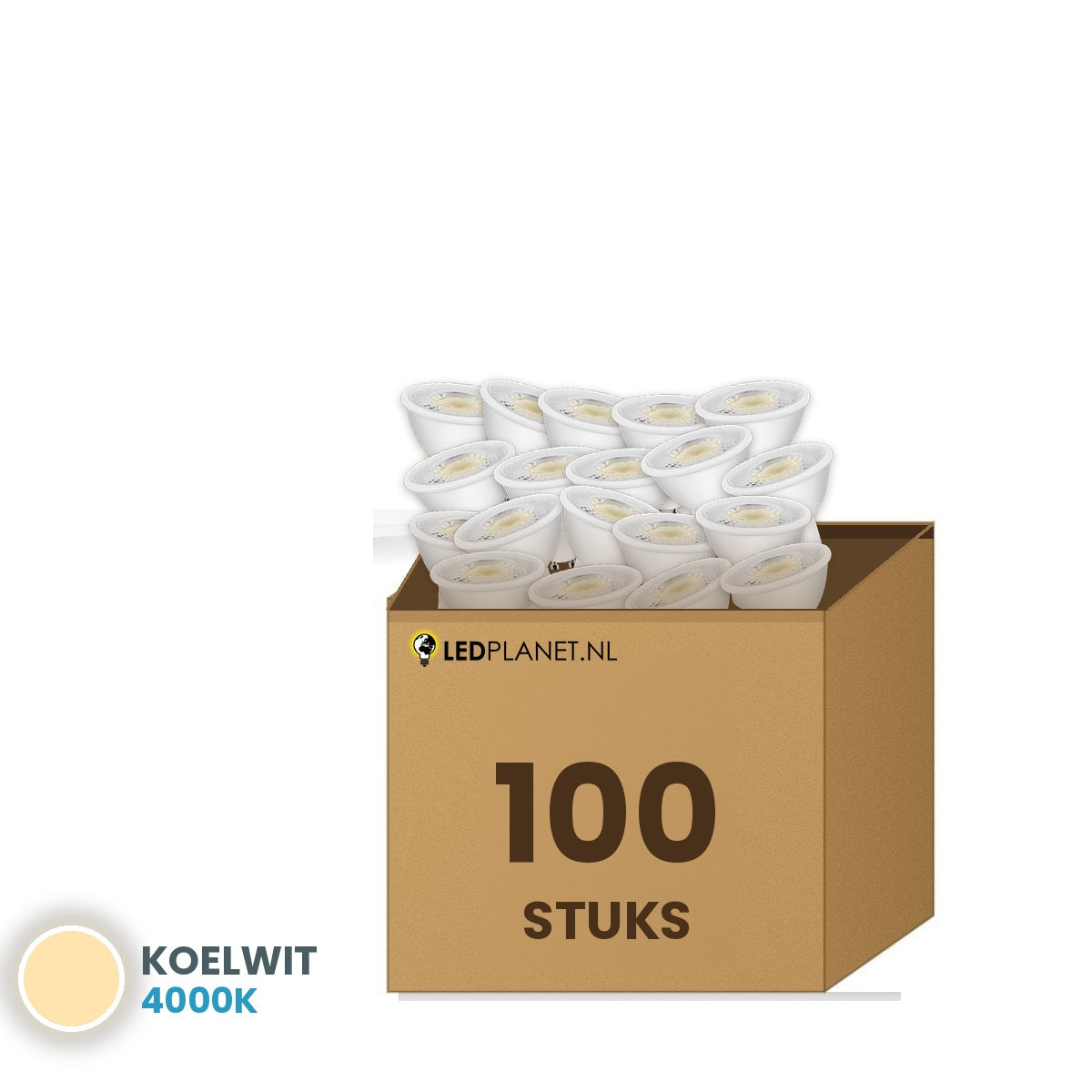 100 stuks LED Spot GU10 3W 285 lm Koelwit 4000K