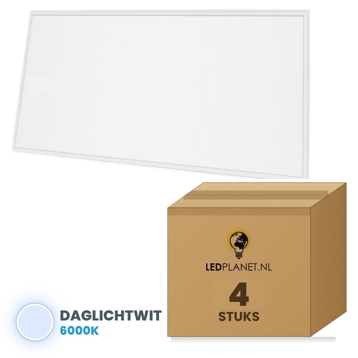 Caja con 4 unidades, color de luz luz día 6000K