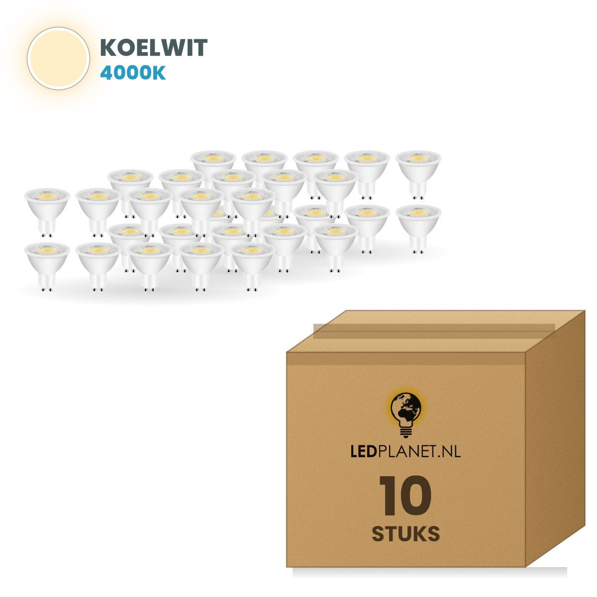 Carton de 10 pièces, couleur de lumière blanc neutre 4000K