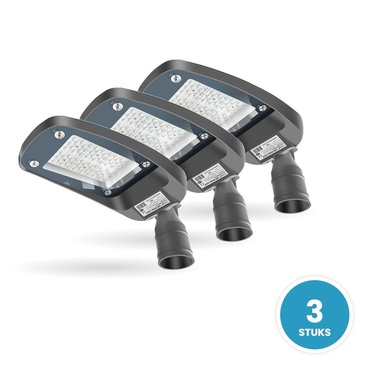 LED Straatverlichting 60W 9000lm, Koelwit 4000K, IP66, 3 stuks, 230V