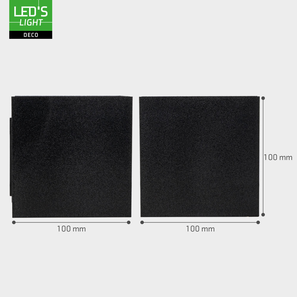 Lumo Qube Wandleuchte Außenleuchte mit Lichtquelle - Wandhalterung - 380lm 1800K - Schwarz - IP54