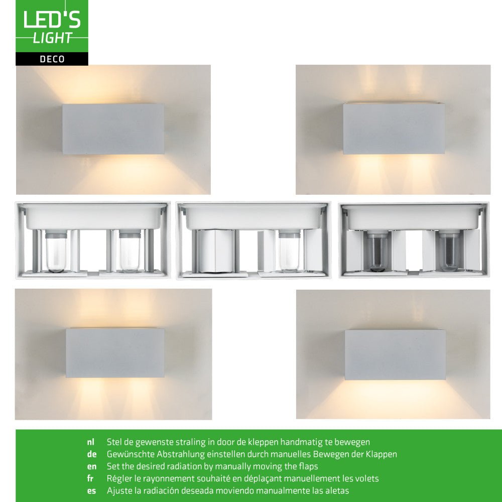 Lumo Recta Weiß - Wandleuchte ohne Lichtquelle - Exkl. 2xG9 - IP65