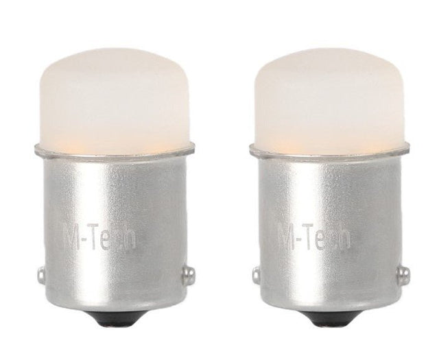 M-TECH BA15S auto LED lampen set van 2 voor 1156, R5W, R10W, 5007 gebruik