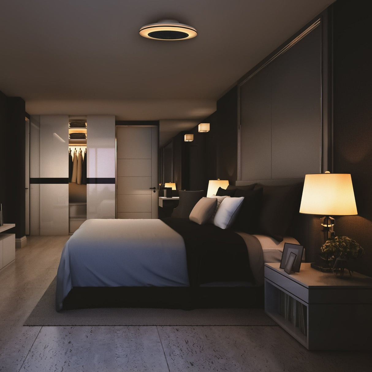 Moderner 3D-Deckenventilator mit Beleuchtung 50cm - Dimmen und Lichtfarbeinstellung per Fernbedienung - Mit Sommer- und Wintermodus und Timerfunktion