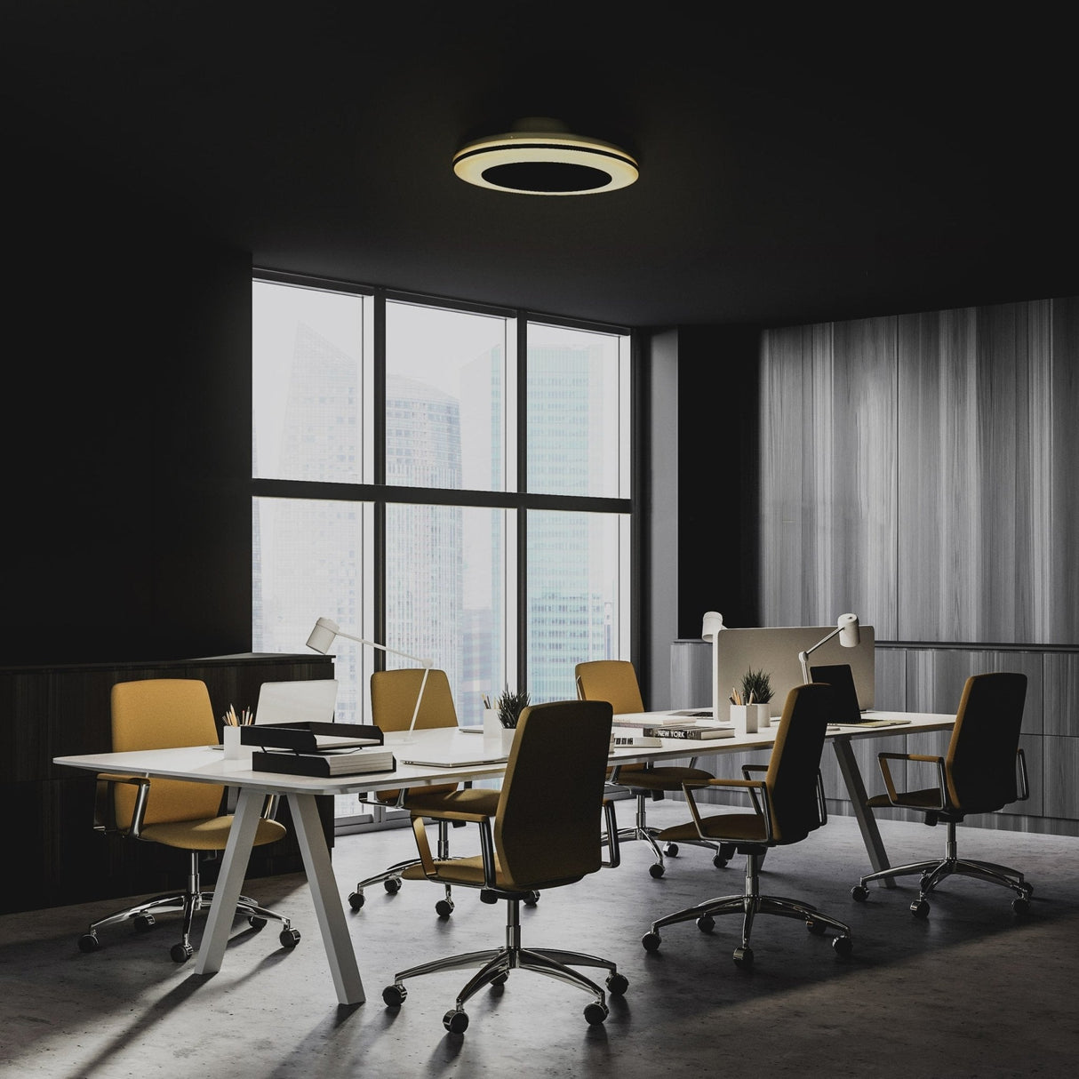 Moderner 3D-Deckenventilator mit Beleuchtung 50cm - Dimmen und Lichtfarbeinstellung per Fernbedienung - Mit Sommer- und Wintermodus und Timerfunktion