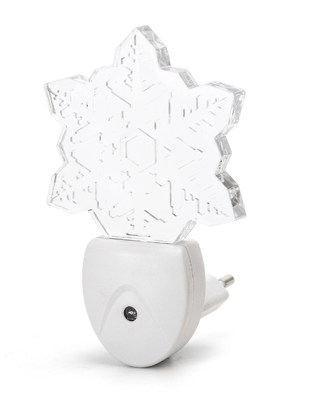 Nachtlampje RGB sneeuwvlok | dagnachtsensor | 7 kleuren licht 0.5W - LEDPLANET.NL