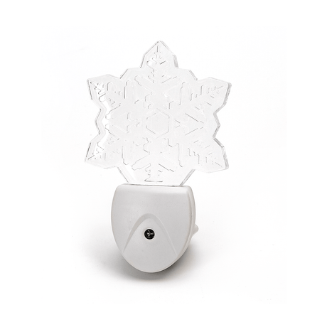 Nachtlampje RGB sneeuwvlok | dagnachtsensor | 7 kleuren licht 0.5W - LEDPLANET.NL