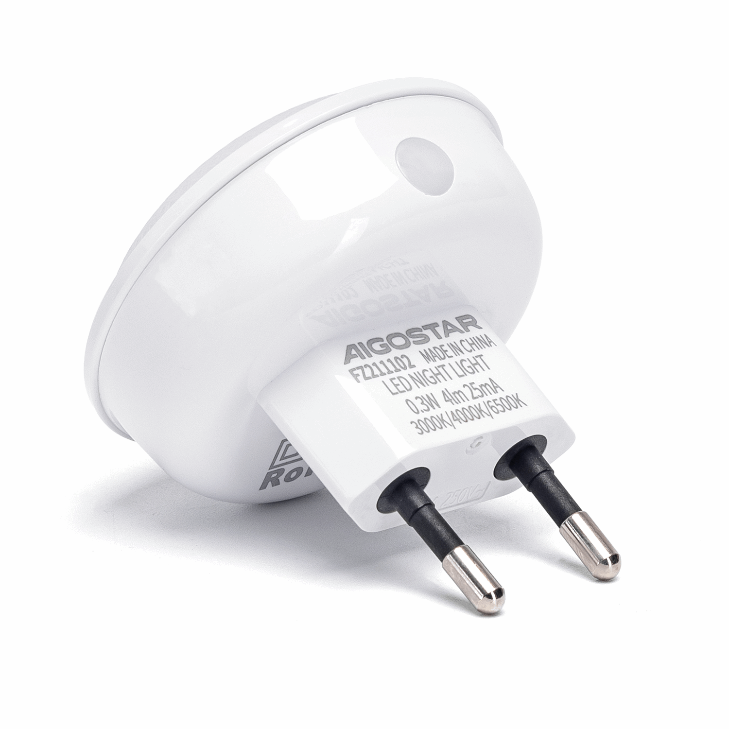 Nachtlampje rond warmwit | dagnachtsensor | 3000K/4000K/6500K - 0.3 Watt - 4 Lumen - 230V - LEDPLANET.NL