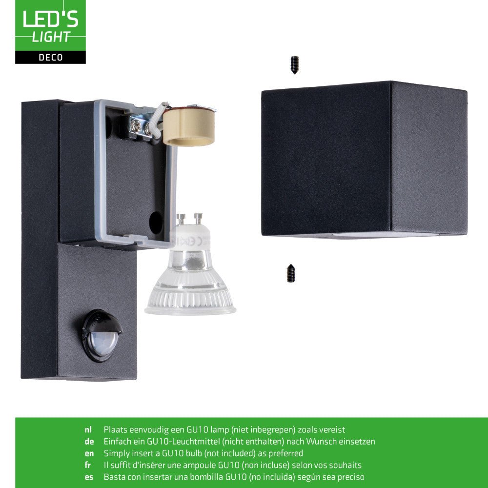 NØRD Down Sensor - Aluminum - 1xGU10 - Black - IP44