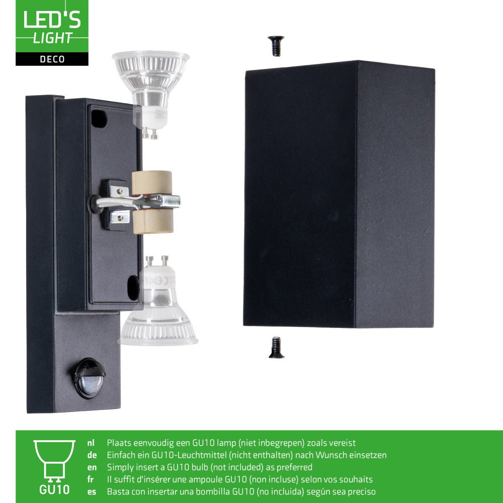 NØRD Up&Down Sensor - Aluminum - Wall Mount - 2xGU10 - Black