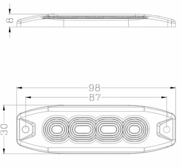 Ollson 4 LED Platte Flitser Amber