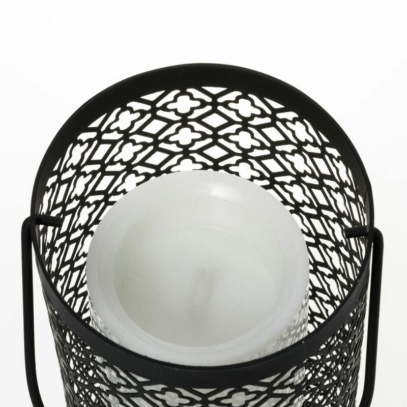 Orientalische LED Tischlampe Laterne für den Innen- und Außenbereich - Kabellos mit Batterien - Schwarz