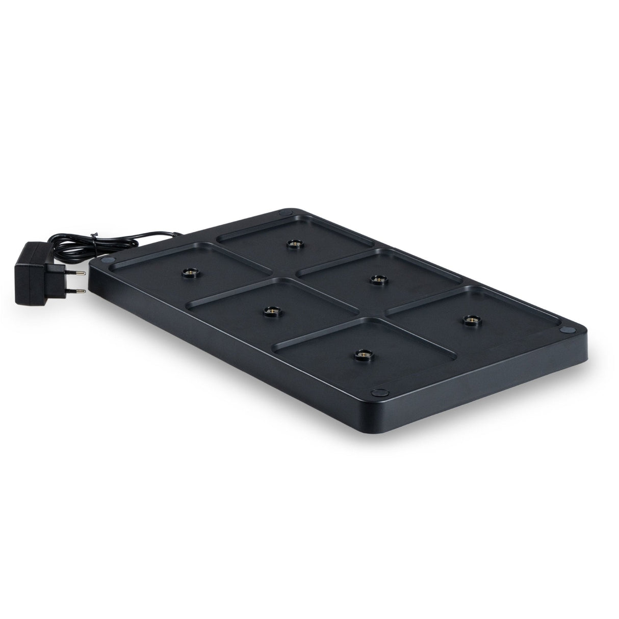 Ladestation für 6 wiederaufladbare LED-Tischleuchten – Dockingstation mit Netzteil – Schwarz