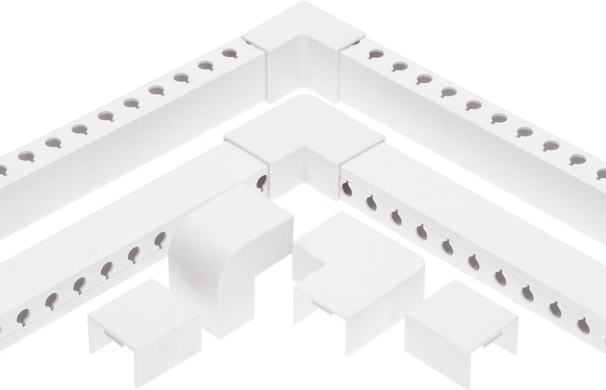 OrgaNice Kabelkanal-Set – Selbstklebender Organizer für Schreibtisch & Fernseher – Weiß