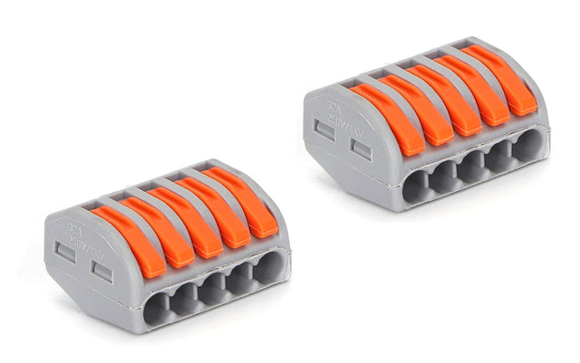 PCT - 215 lasklem 2 stuks - 5 - voudige verbindingsklem 0.08 - 2.5mm² | IP20 hersluitbaar - LEDPLANET.NL