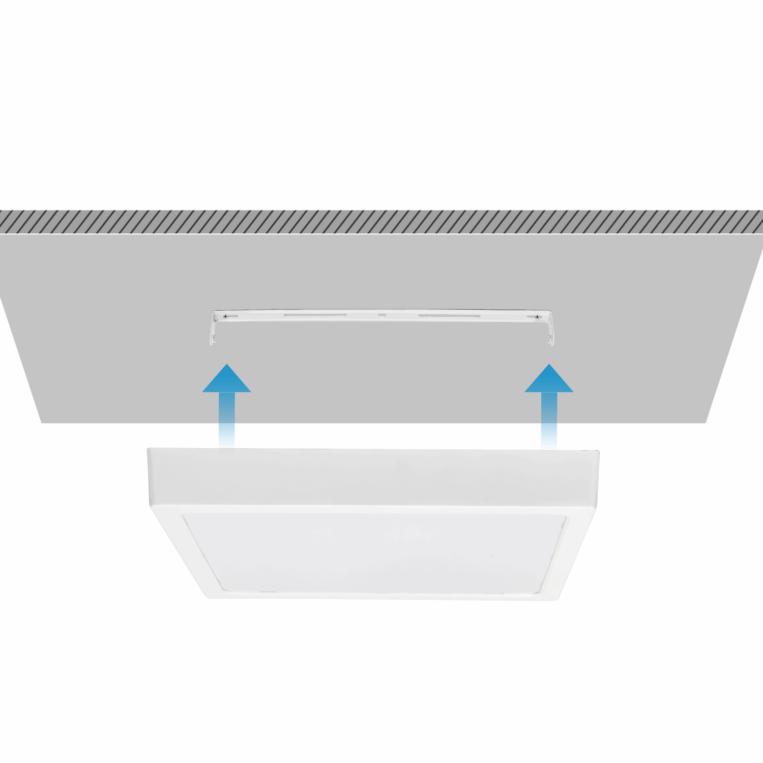 Plafondlamp - downlight - opbouwspot vierkant 29cm | LED 24W~2500Lm=152W traditionele verlichting | warmwit 3000K 230V - LEDPLANET.NL