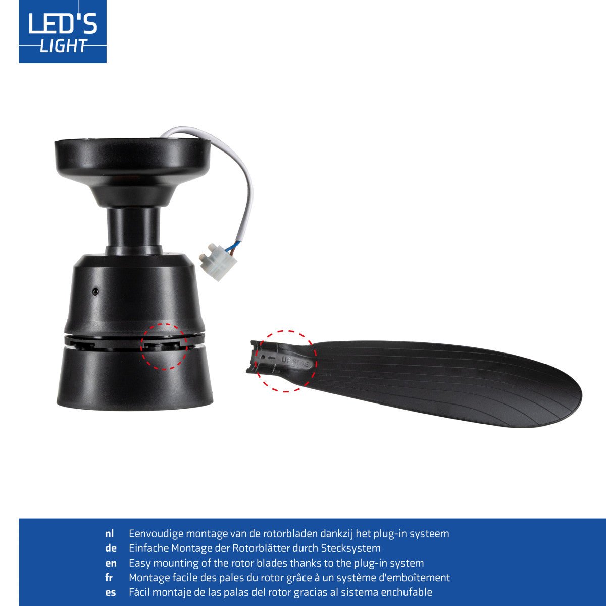 Plafondlamp met ventilator - 25W 1100lm 3000K/6500K Verwijderbare bladen Gemakkelijke installatie