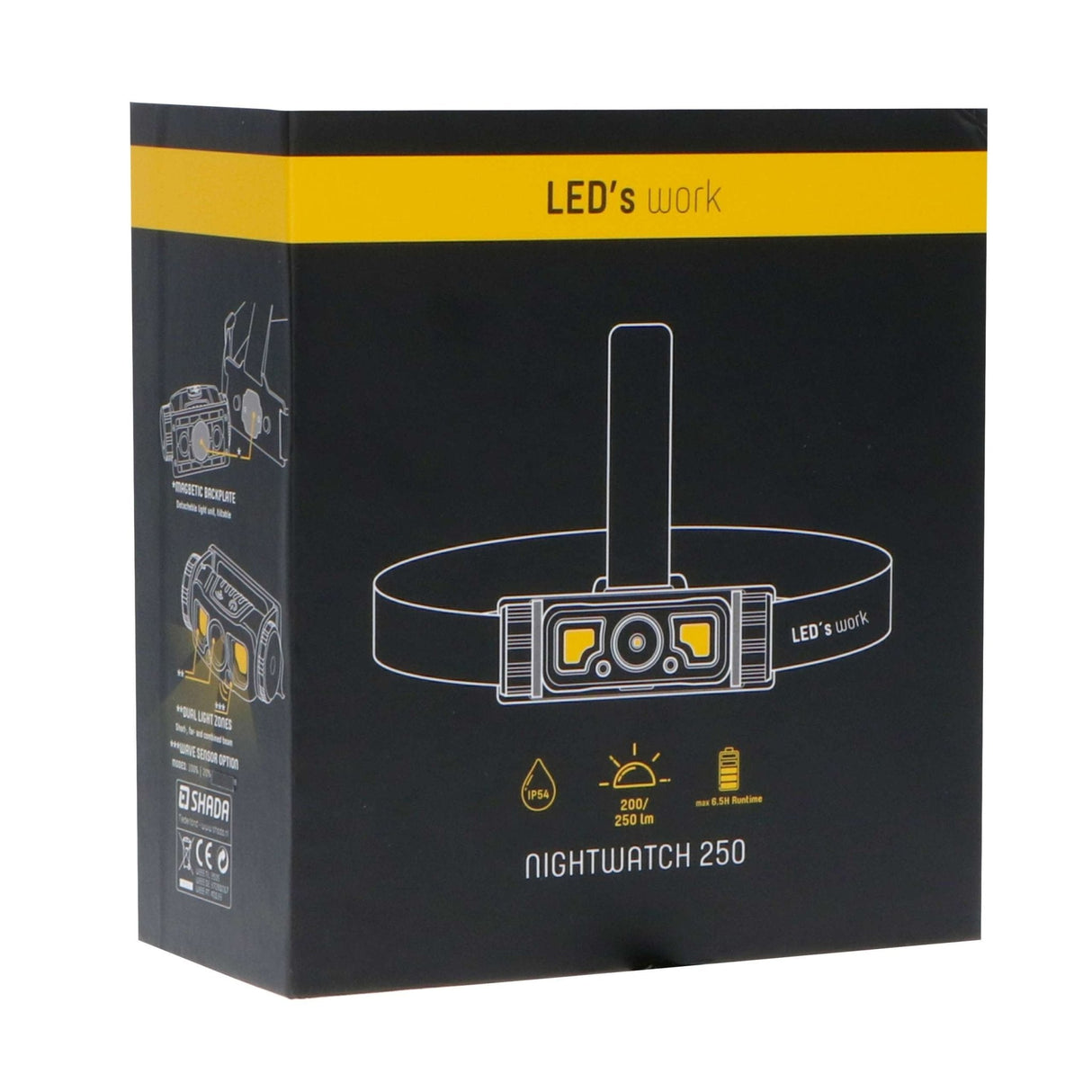 Professional LED Headlamp with rechargeable battery and zoom function - Rechargeable - IP44 - Dimmable - 250 lm