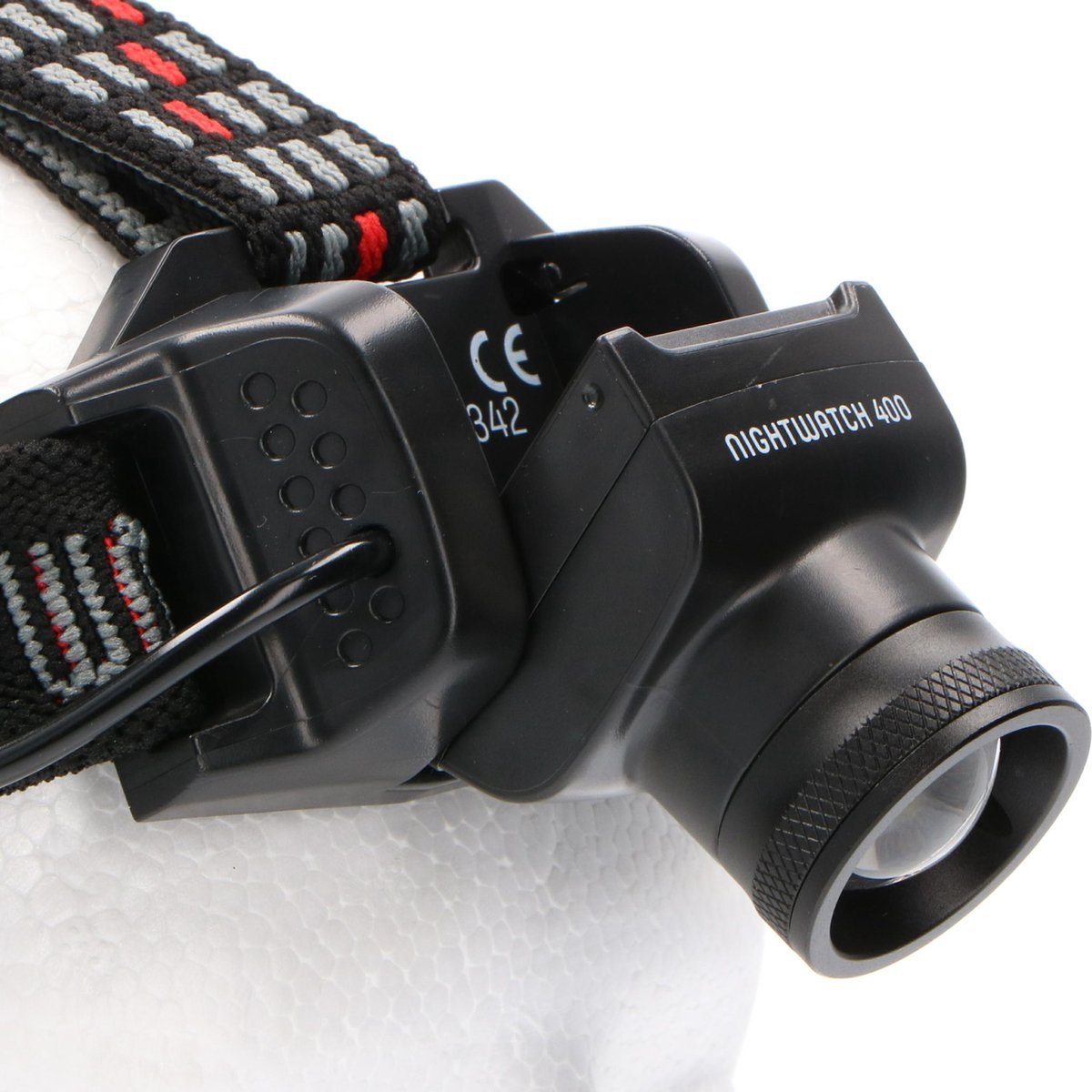 LED-Stirnlampe, kaltweiß (5000 K), dimmbar, 400 Lumen, wasserdicht (IP44), Zoomfunktion