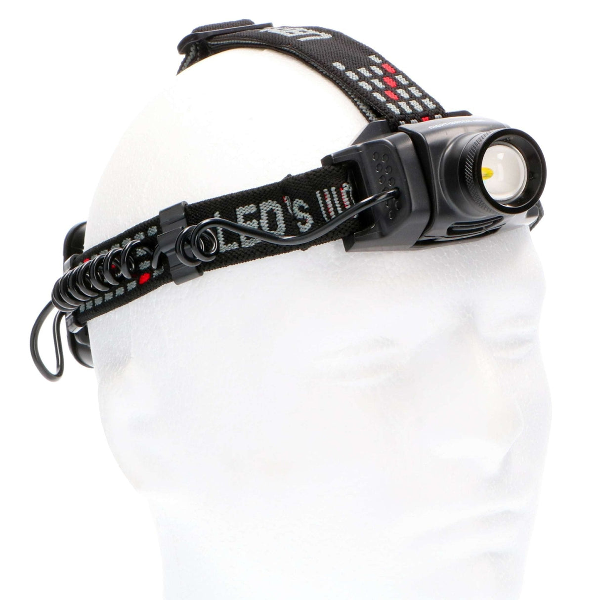 LED-Stirnlampe, kaltweiß (5000 K), dimmbar, 400 Lumen, wasserdicht (IP44), Zoomfunktion