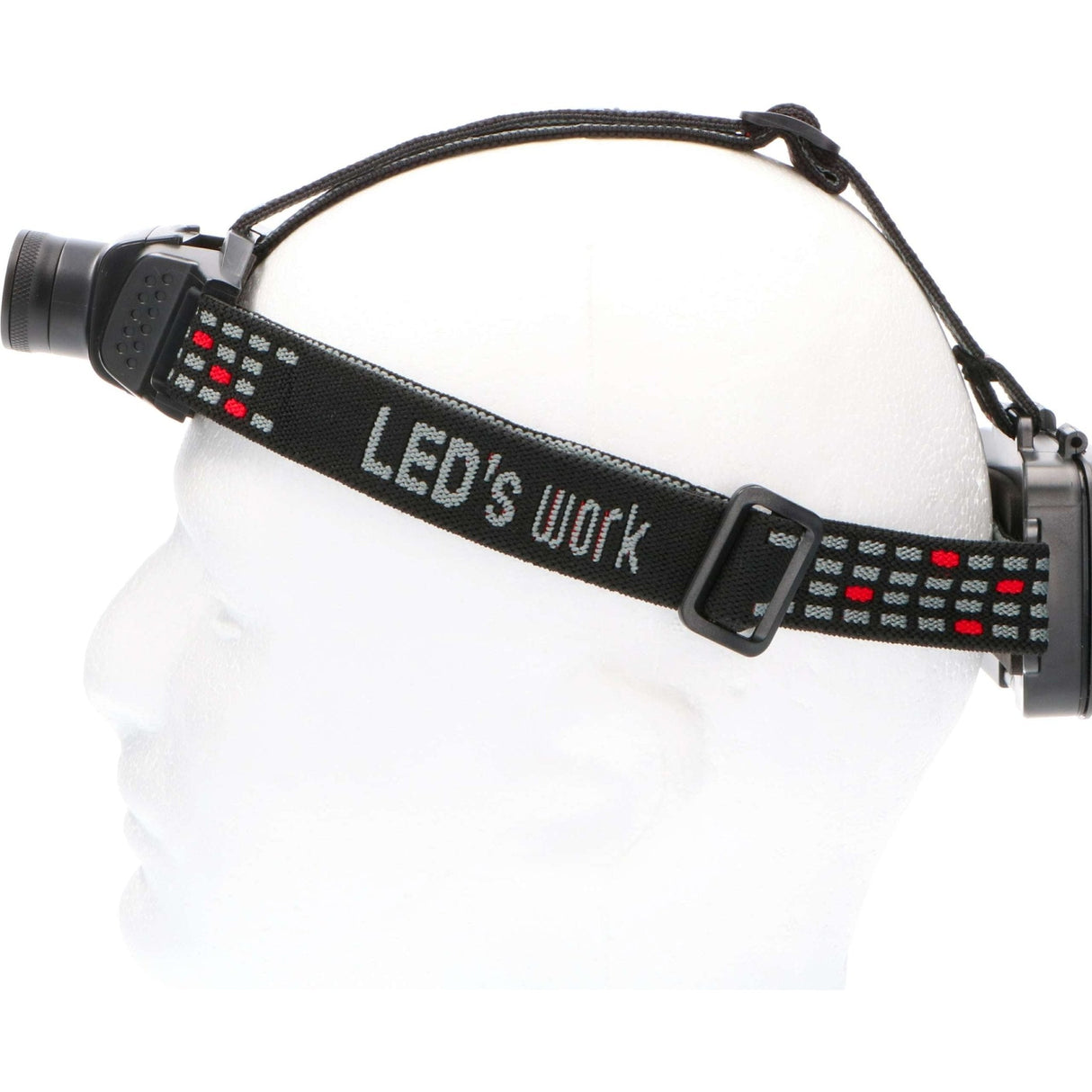 LED-Stirnlampe, kaltweiß (5000 K), dimmbar, 400 Lumen, wasserdicht (IP44), Zoomfunktion