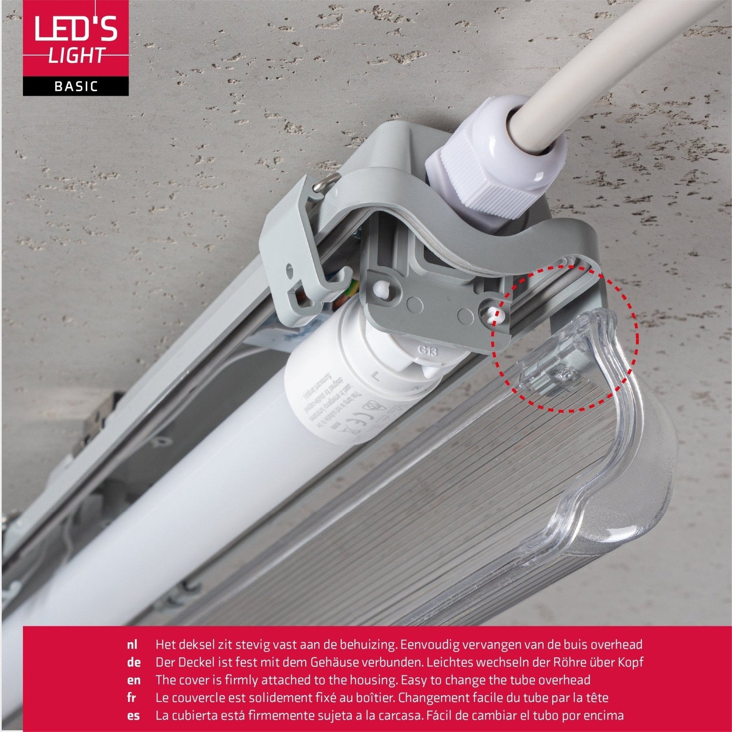 Proventa LED TL-Leuchten mit Lampen 120 cm - Kaltweißes Licht 6500 K - Wasserdicht - Komplettset - 4 Stück