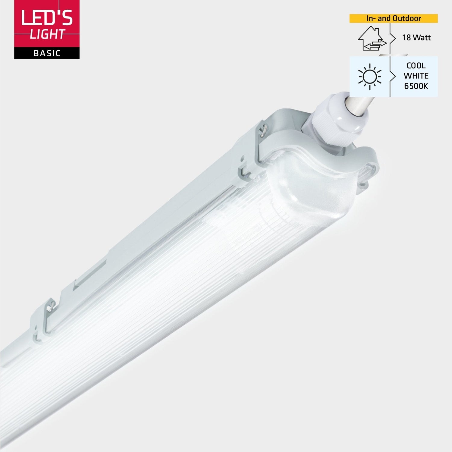 Proventa LED TL-Leuchten mit Lampen 120 cm - Kaltweißes Licht 6500 K - Wasserdicht - Komplettset - 4 Stück