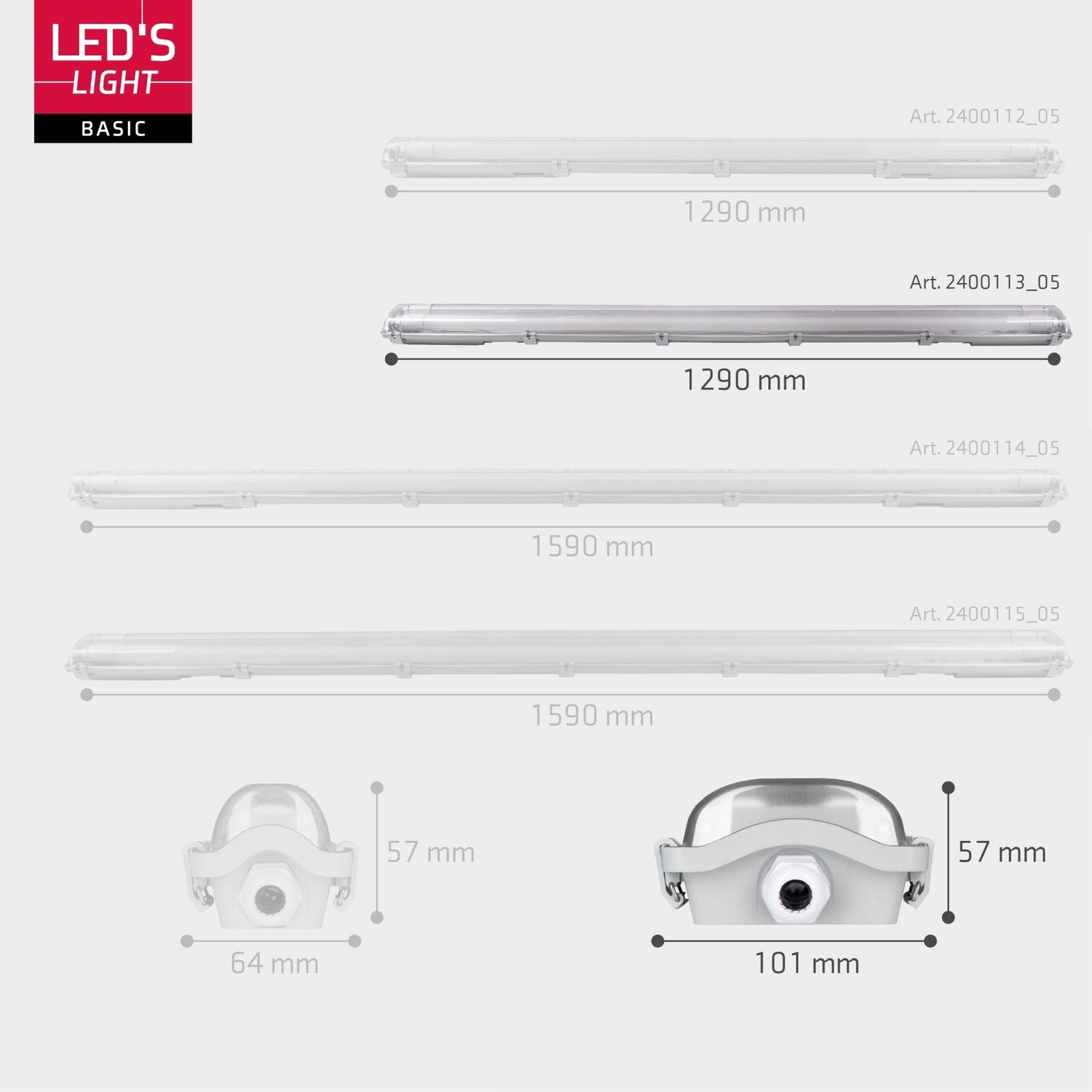 4 PACK - LED TL dubbel armaturen met 8 lampen 120 cm - Koud wit licht 6500 K - Waterdicht