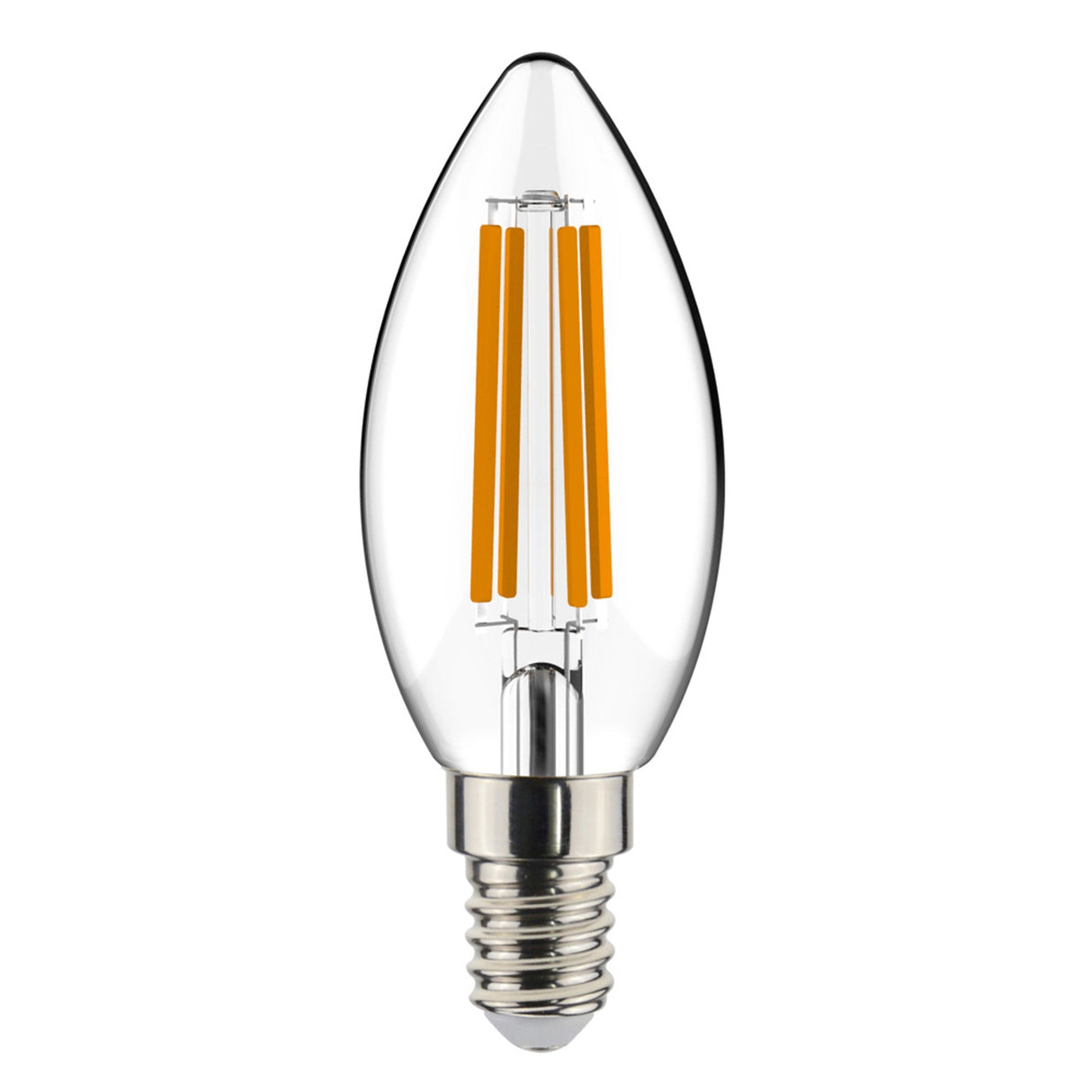 LED-Kerzenlampe E14, warmweiß (2700 K), 2,5 W, 250 Lumen, Glühfaden, Klarglas