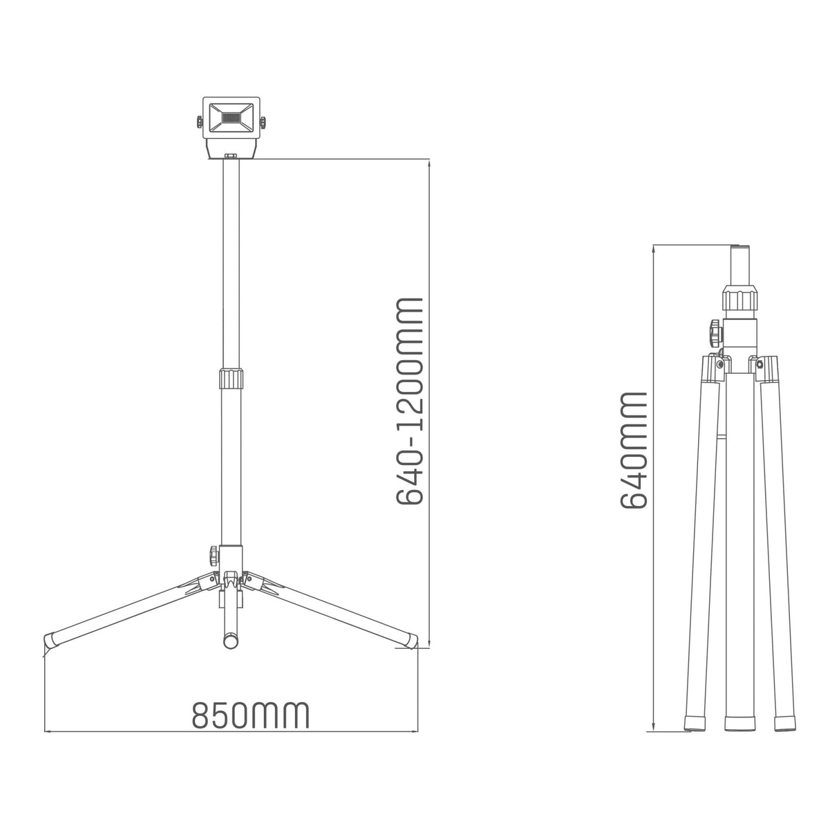 ProWork Tripod LED Bouwlamp op statief - In hoogte verstelbaar - 3180 lm