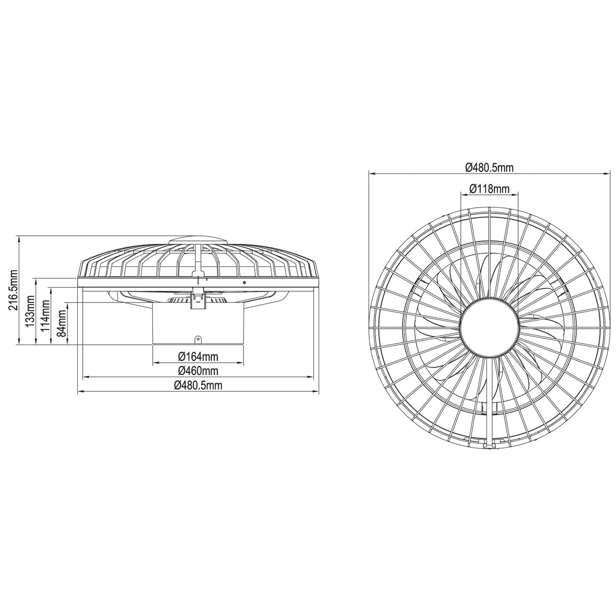 LED's Light Deckenleuchte mit LED-Beleuchtung und Ventilator - Dimmbar und einstellbare Farbtemperatur - Inkl. Fernbedienung