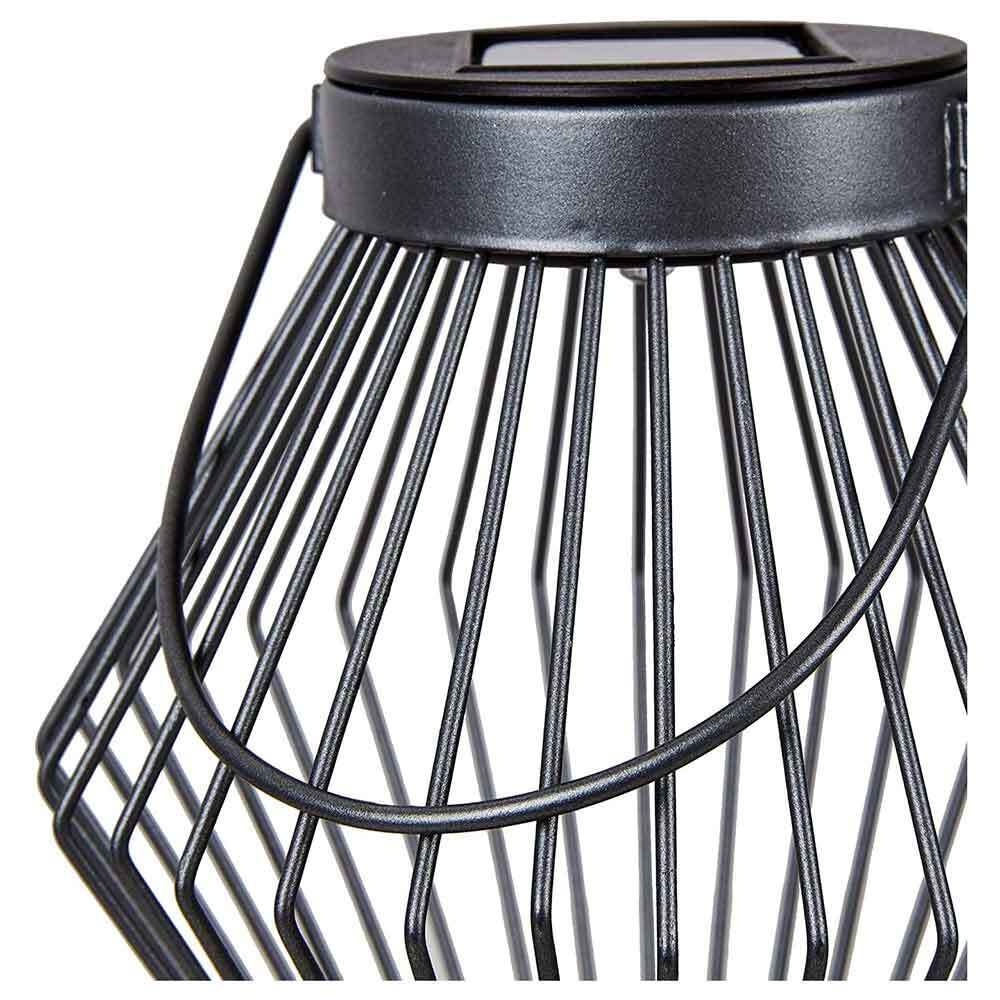 Solar-LED-Laterne aus Rattan, 17 cm – Kabellos, solarbetrieben – Grau
