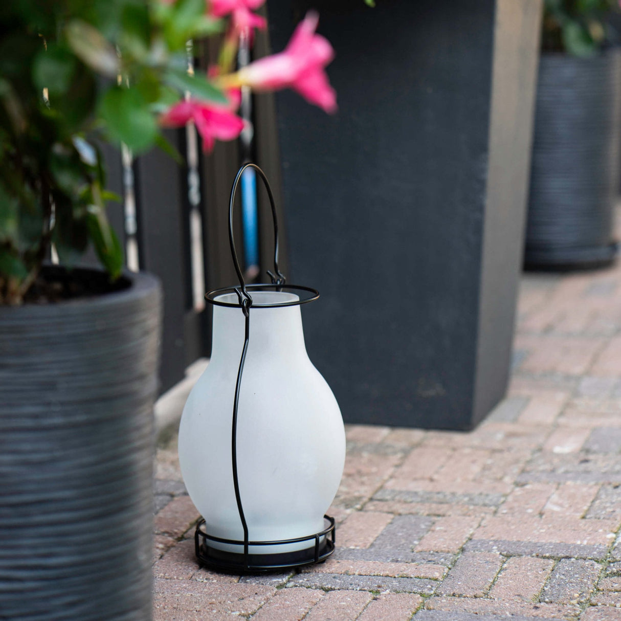 LED Solar oil lamp 3 lumen - Extra warm white 2700K - Sensor - IP44 - 28cm - Glass