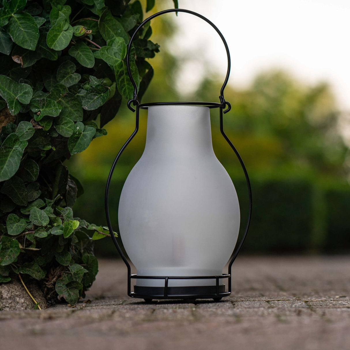 Solar Oil Lamp with Sensor - Automatic On/Off - Wireless - 28 cm