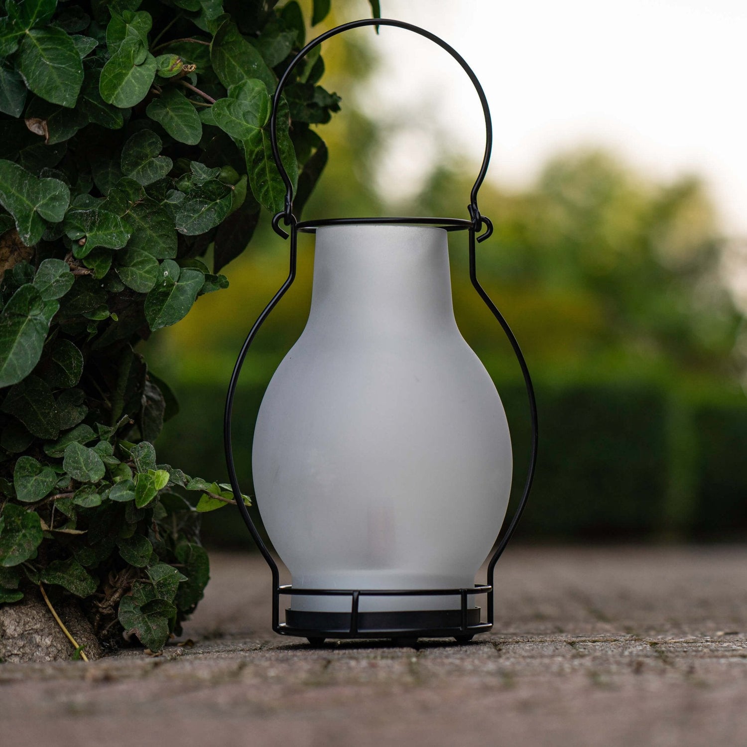 Solar Oil Lamp with Sensor - Automatic On/Off - Wireless - 28 cm