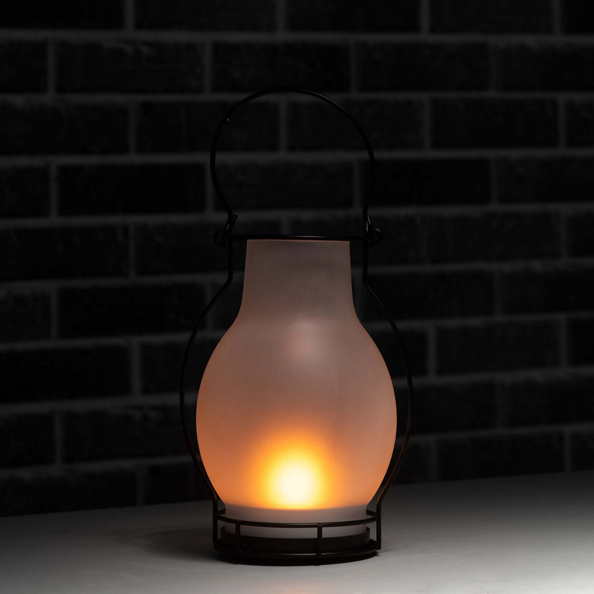 LED Solar oil lamp 3 lumen - Extra warm white 2700K - Sensor - IP44 - 28cm - Glass