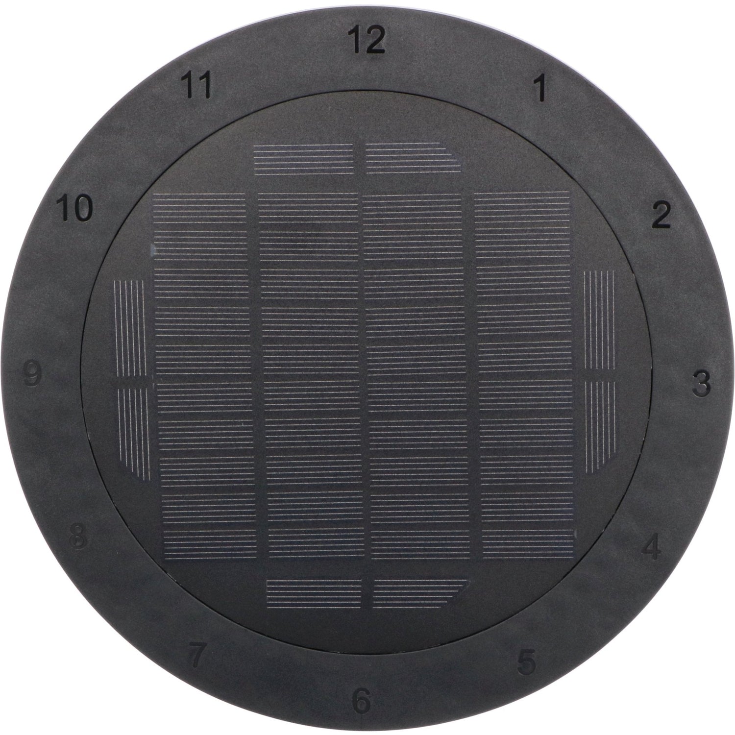 Solar-Wanduhr mit LED-Licht für draußen – Kabellos, solarbetrieben – Automatisches Ein-/Ausschalten – 22 cm
