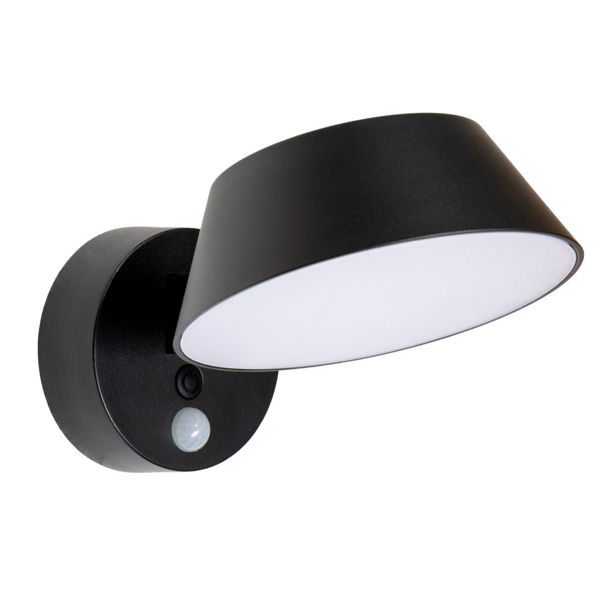 LED Solar Wall Lamp 350 Lumen - Cool White 4000K - IP54 - Motion Sensor - Black