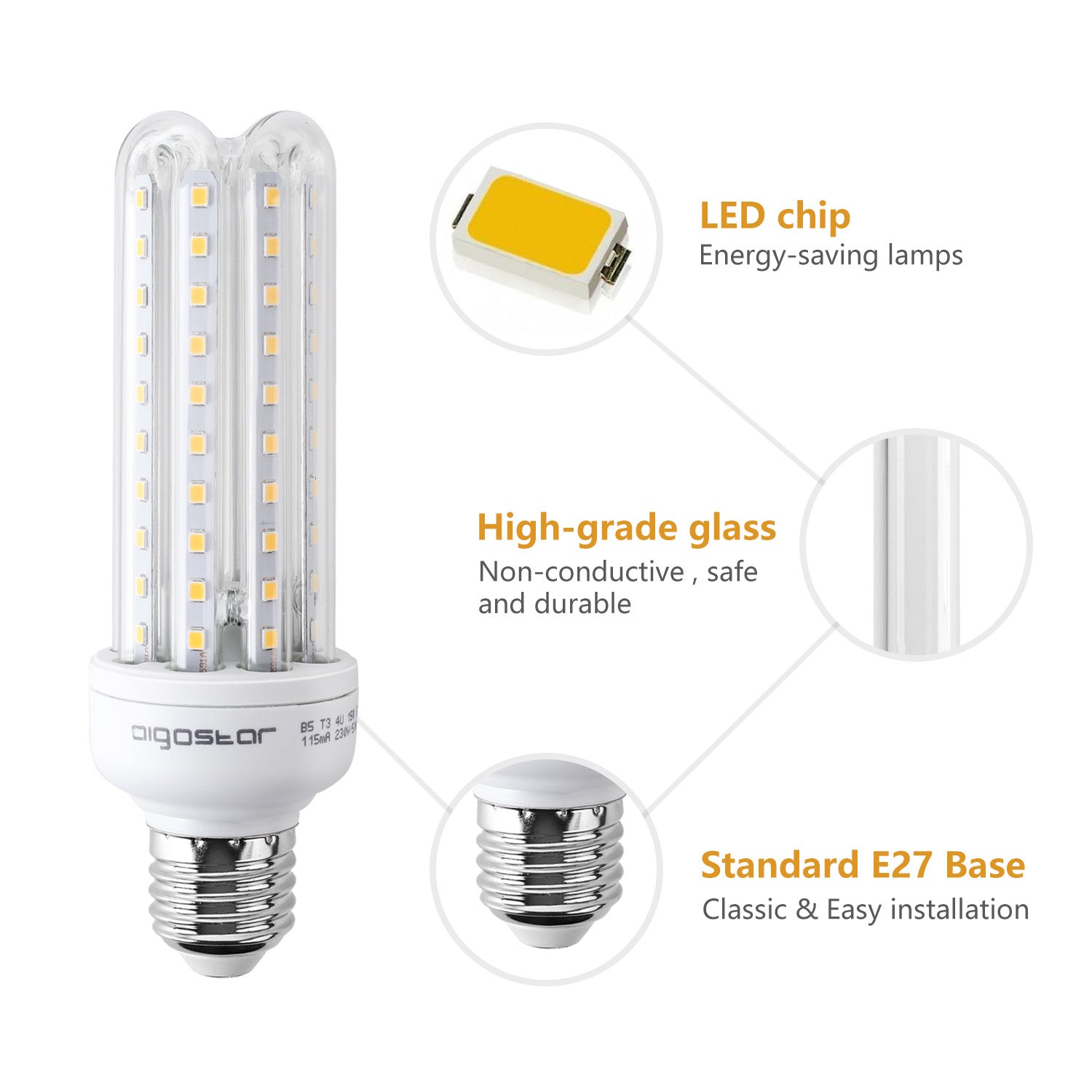Spaarlamp E27 | LED 15W=120W gloeilamp | warmwit 3000K - LEDPLANET.NL