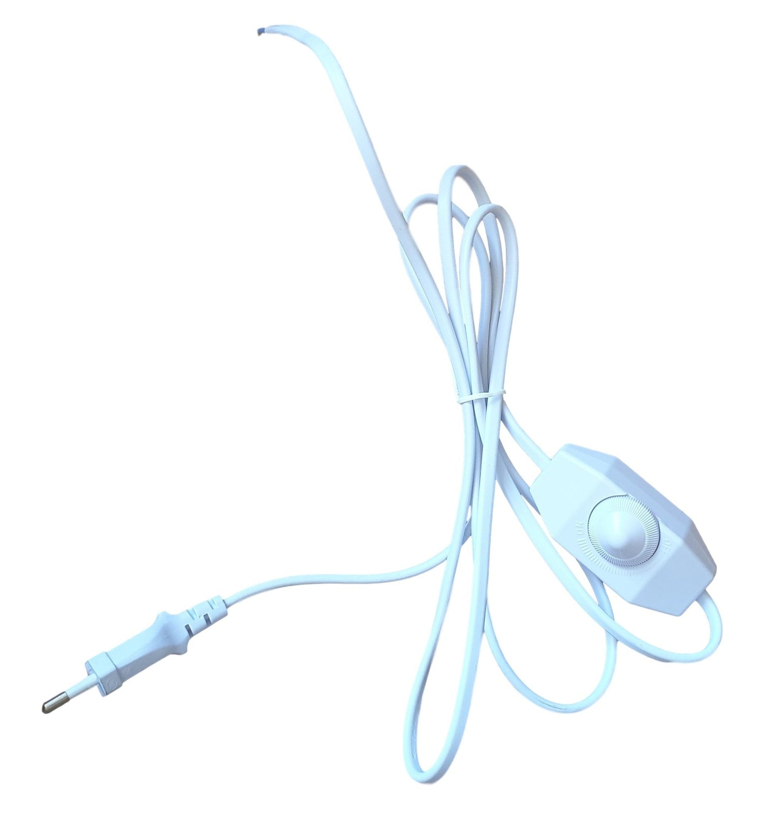 Stekkersnoer wit + dimmer 1A - 200W | snoerdimmer 2 - aderig 180 cm 230V~ - LEDPLANET.NL