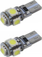 T10 autoverlichting 2 stuks | LED 5 - SMD daglichtwit 6000K | CANBUS 12V DC - LEDPLANET.NL