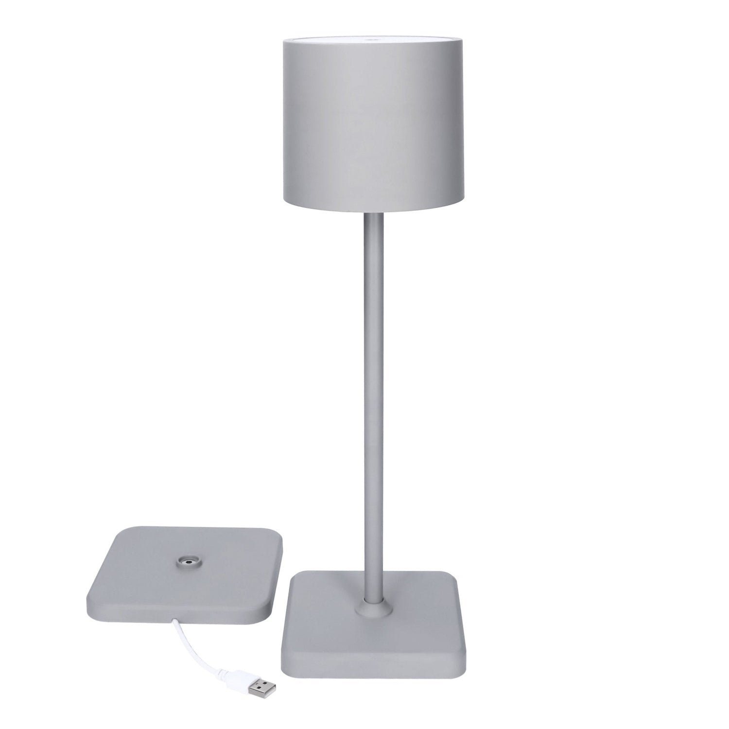 TouchDim wiederaufladbare LED-Tischlampe – Dimmbar durch Berührung – Innen und Außen – Grau